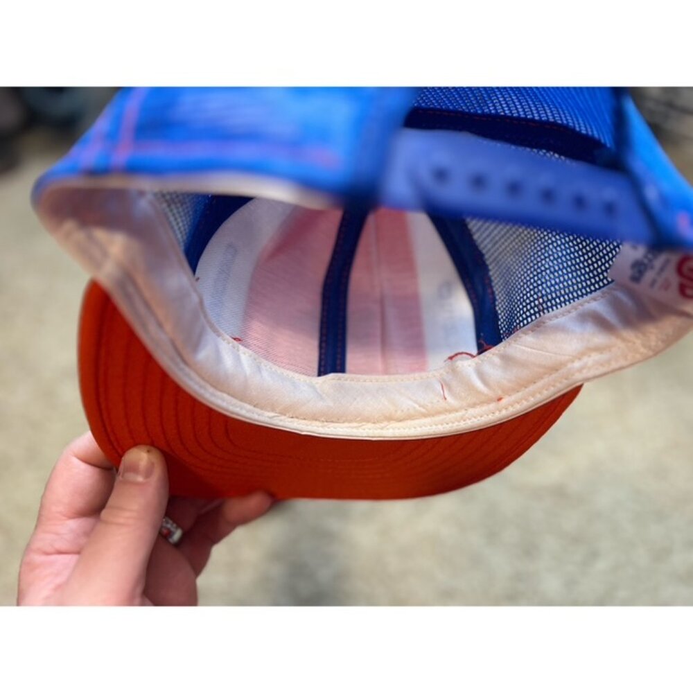 Denver Broncos Vintage AJD Lucky Stripe Orange Blue Snapback Cap Hat OSFM VTG - Picture 8 of 10